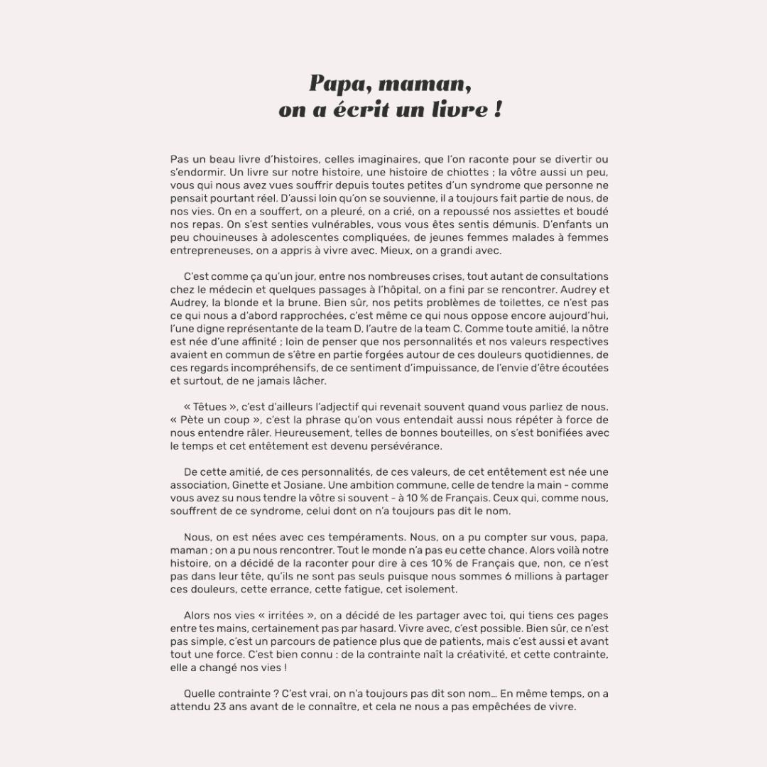 Vivre en paix avec ses intestins – Témoignage & guide autour du syndrome de l’intestin irritable (SII) - Ginette et Josiane