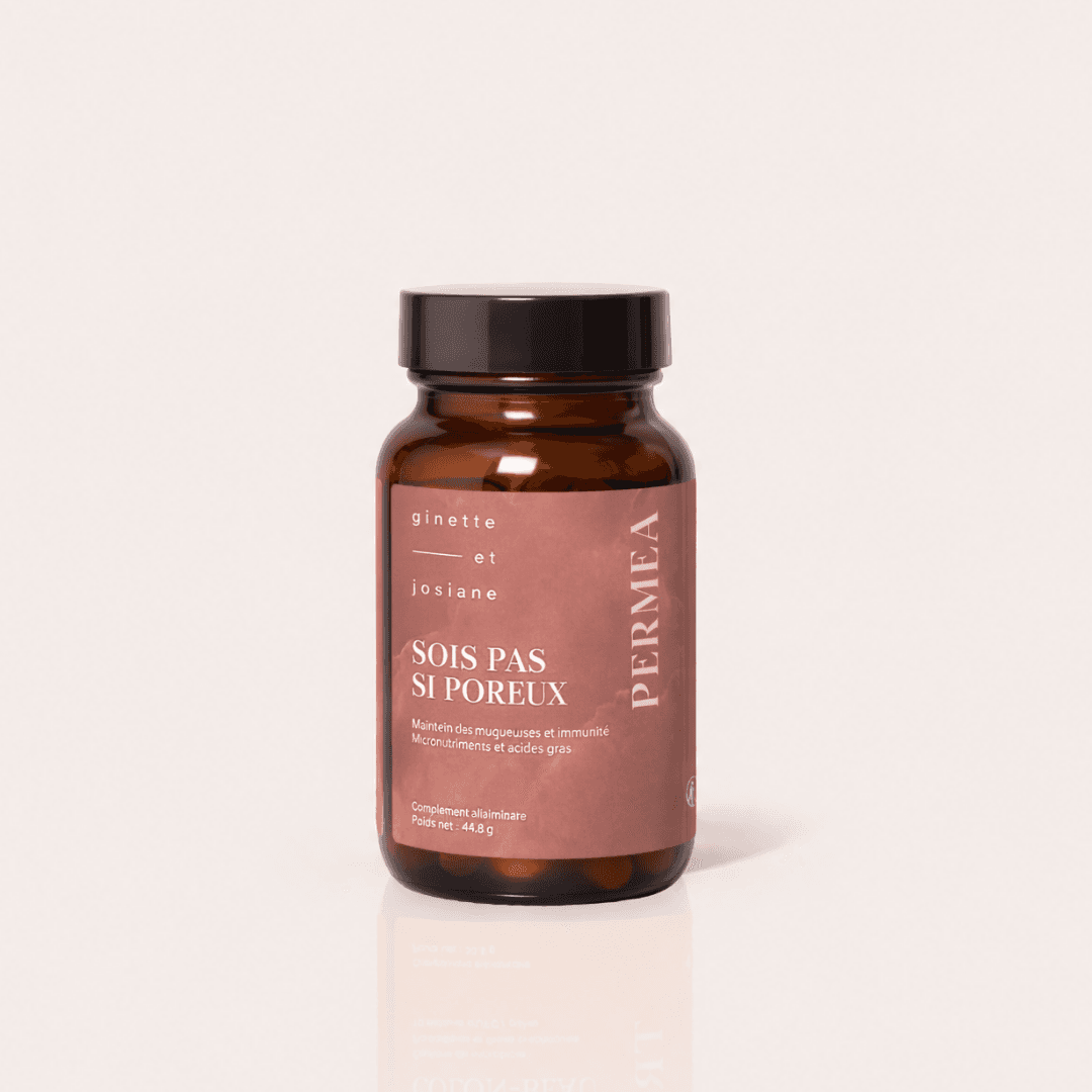 Pack barrière intestinale Ginette et Josiane dans un pot en verre marron pour la santé digestive