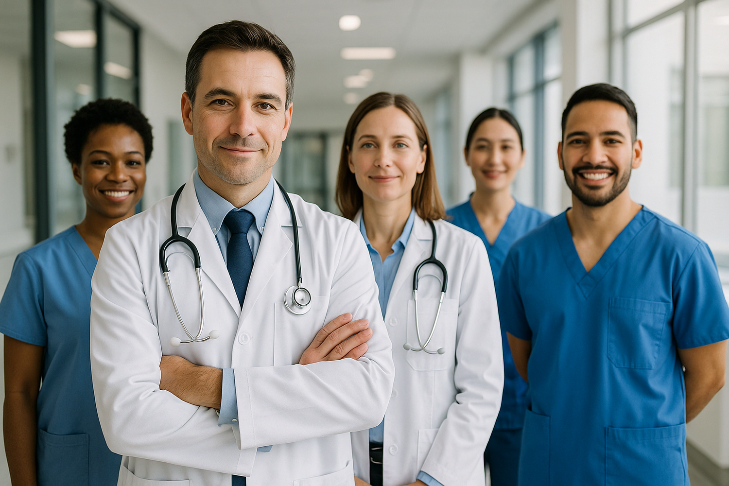 Groupe de professionnels de santé prêts à aider les patients souffrant du syndrome de l’intestin irritable