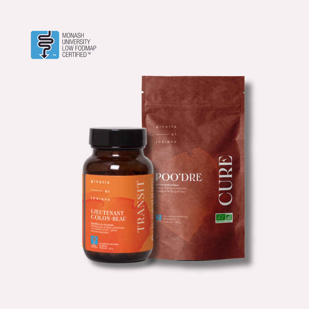 Pack Symbiotique microbiote – Prébiotiques + Probiotiques – Poo’dre + Lieutenant Colon-Beau