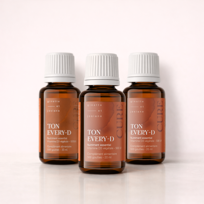 Flacons de complément alimentaire Ton Every-D avec vitamine D3 végétale, essentiel pour la santé