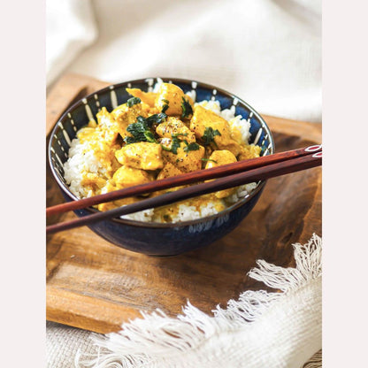 Bol de riz au curry de poulet, plat délicieux inspiré du festin de l&