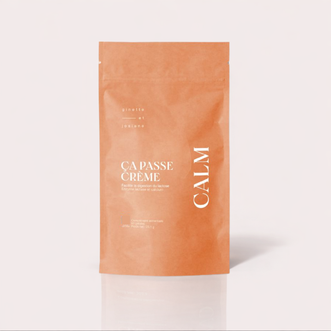 Sachet de Calm Ça Passe Crème pour le complément digestion lactose avec ingrédients naturels