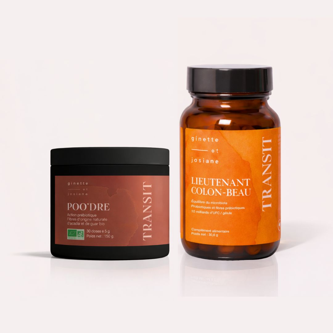 Poudre Ma boutique et complément de probiotiques pour le transit intestinal avec prébiotique et probiotiques