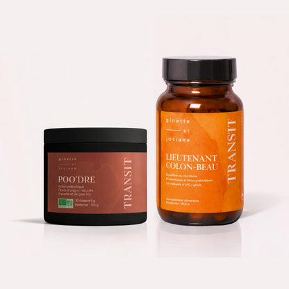 Poudre Ma boutique et complément de probiotiques pour le transit intestinal avec prébiotique et probiotiques