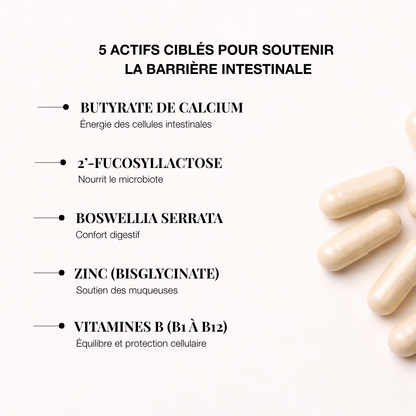 Compléments alimentaires de Ginette et Josiane pour la perméabilité intestinale avec actifs ciblés
