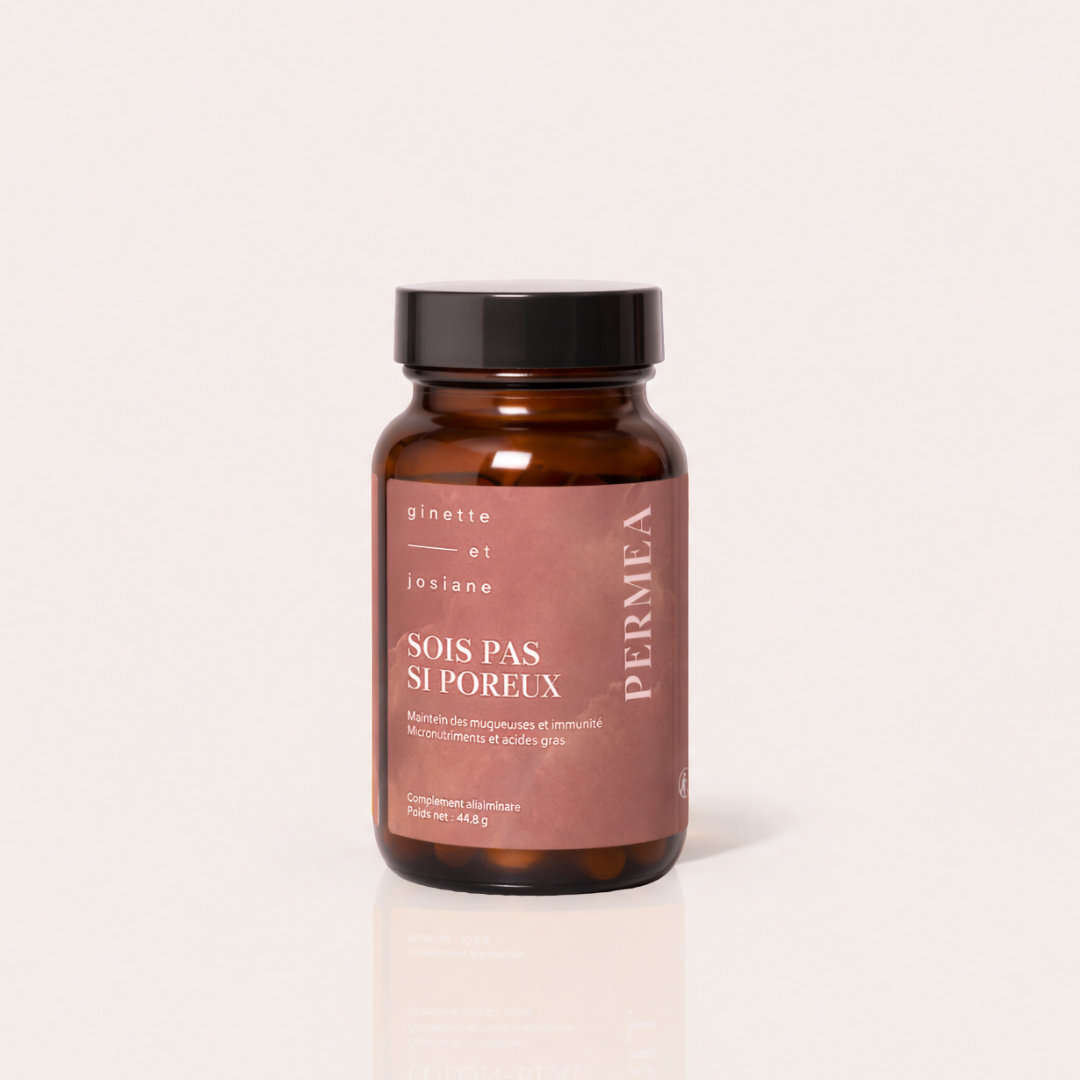 Pack barrière intestinale Ginette et Josiane dans un pot en verre marron pour la santé digestive