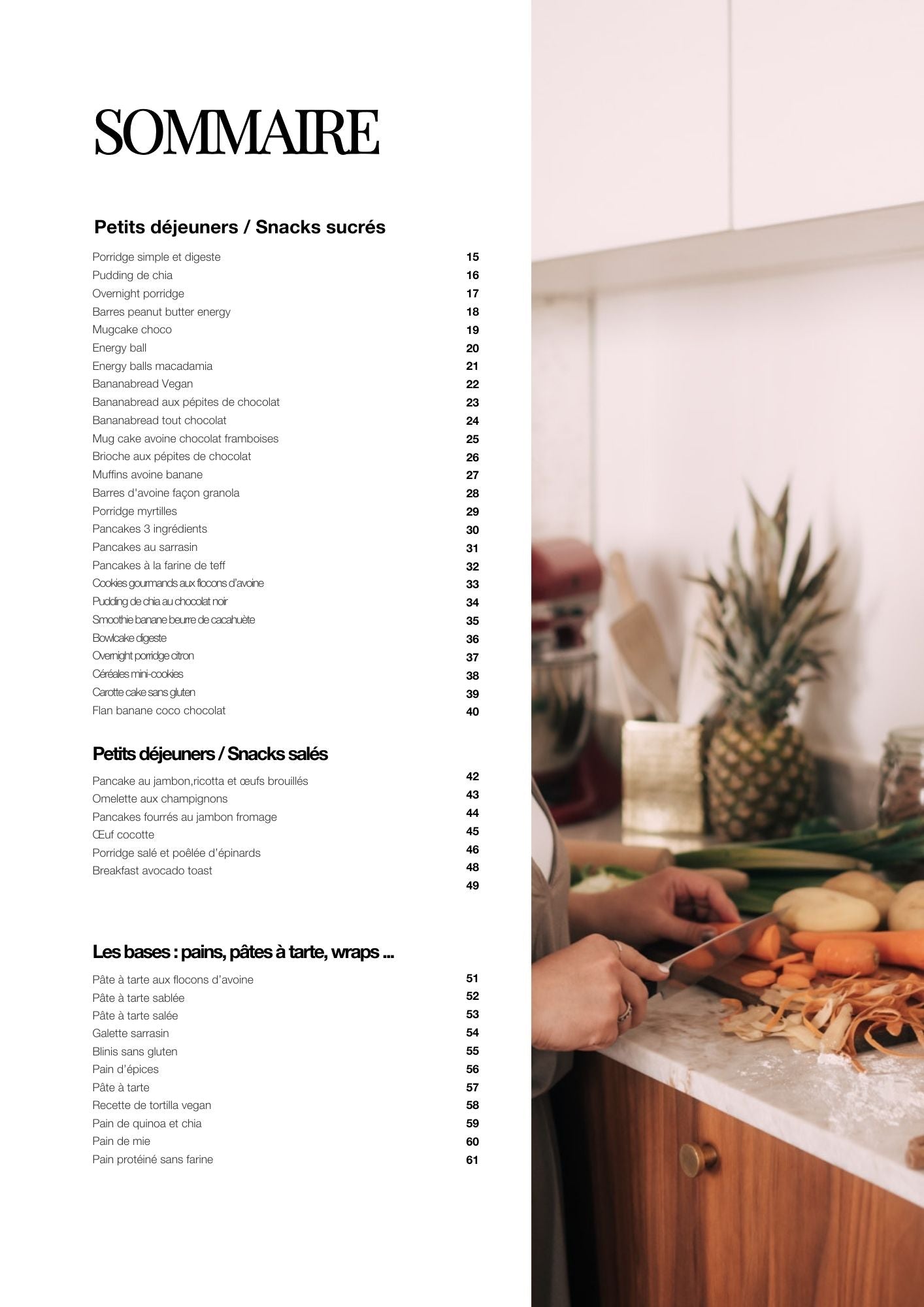 Cuisine avec un livre de recettes low fodmap ouvert et des ingrédients frais sur le comptoir